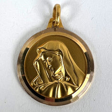 Load image into Gallery viewer, Vintage French Virgin Mary 18K Yellow Gold Medal Pendant