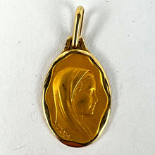 Load image into Gallery viewer, French Augis Virgin Mary 18K Yellow Gold Religious Medal Pendant