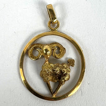 Load image into Gallery viewer, French 18K Yellow Gold Ares Sheep Ram Zodiac Charm Pendant