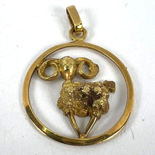 Load image into Gallery viewer, French 18K Yellow Gold Ares Sheep Ram Zodiac Charm Pendant