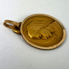 Load image into Gallery viewer, French Dropsy Virgin Mary 18K Yellow Gold Religious Medal Pendant