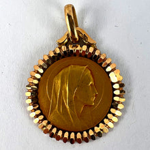 Load image into Gallery viewer, French Dropsy Perriat Virgin Mary 18K Yellow Gold Religious Medal Pendant