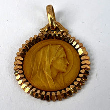 Load image into Gallery viewer, French Dropsy Perriat Virgin Mary 18K Yellow Gold Religious Medal Pendant
