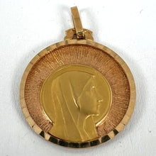 Load image into Gallery viewer, Vintage French Virgin Mary 18K Yellow Rose Gold Sunburst Medal Pendant