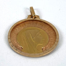 Load image into Gallery viewer, Vintage French Virgin Mary 18K Yellow Rose Gold Sunburst Medal Pendant