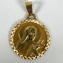 Load image into Gallery viewer, French Saint Therese 18K Yellow Gold Charm Medal Pendant