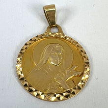 Load image into Gallery viewer, French Saint Therese 18K Yellow Gold Charm Medal Pendant