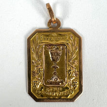 Load image into Gallery viewer, French First Communion 18K Yellow Rose Gold Medal Charm Pendant