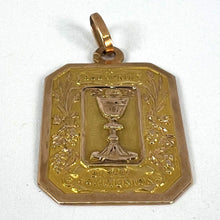 Load image into Gallery viewer, French First Communion 18K Yellow Rose Gold Medal Charm Pendant
