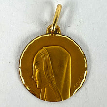 Load image into Gallery viewer, French Augis Virgin Mary 18K Yellow Gold Religious Medal Pendant