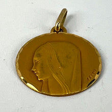 Load image into Gallery viewer, French Augis Virgin Mary 18K Yellow Gold Religious Medal Pendant