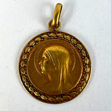 Load image into Gallery viewer, French Monet Virgin Mary 18K Yellow Gold Medal Pendant