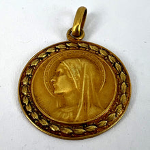 Load image into Gallery viewer, French Monet Virgin Mary 18K Yellow Gold Medal Pendant