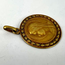 Load image into Gallery viewer, French Monet Virgin Mary 18K Yellow Gold Medal Pendant