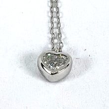 Load image into Gallery viewer, Heart-Shaped Diamond 0.14 Carat Platinum Charm Pendant Necklace