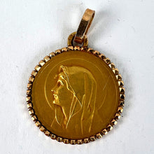 Load image into Gallery viewer, French Pageli Virgin Mary 18K Yellow Gold Medal Pendant