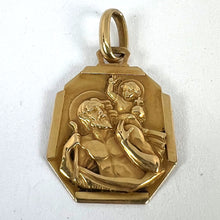 Load image into Gallery viewer, French Grun Saint Christopher 18K Yellow Gold Charm Pendant Medal