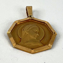 Load image into Gallery viewer, French Virgin Mary Octagonal 18K Yellow Gold Medal Charm Pendant