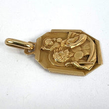 Load image into Gallery viewer, French Grun Saint Christopher 18K Yellow Gold Charm Pendant Medal