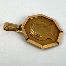Load image into Gallery viewer, French Virgin Mary Octagonal 18K Yellow Gold Medal Charm Pendant