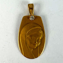 Load image into Gallery viewer, French Augis Virgin Mary 18K Yellow Gold Diamond Religious Medal Pendant