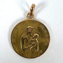 Load image into Gallery viewer, French Dropsy 18K Yellow Gold Madonna and Child Alma Mater Medal Pendant