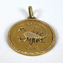 Load image into Gallery viewer, French Scorpio Starsign Zodiac 18K Yellow Gold Charm Medal Pendant