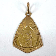 Load image into Gallery viewer, French Saint Christopher 18K Yellow Gold Charm Pendant Medal