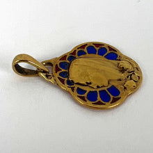 Load image into Gallery viewer, French Virgin Mary Plique A Jour Enamel 18K Yellow Gold Charm Pendant