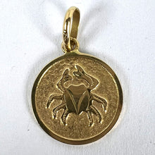 Load image into Gallery viewer, Cancer Starsign Zodiac 18K Yellow Gold Charm Medal Pendant