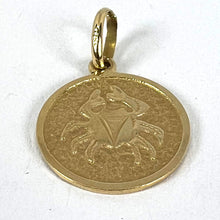 Load image into Gallery viewer, Cancer Starsign Zodiac 18K Yellow Gold Charm Medal Pendant