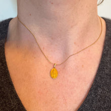 Load image into Gallery viewer, Small Virgin Mary Miraculous Medal 18K Yellow Gold Charm Pendant