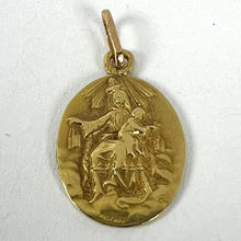 Load image into Gallery viewer, French Lasserre St Scapulaire Madonna Sacred Heart 18K Yellow Gold Medal Pendant