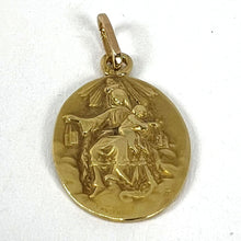 Load image into Gallery viewer, French Lasserre St Scapulaire Madonna Sacred Heart 18K Yellow Gold Medal Pendant