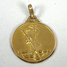 Load image into Gallery viewer, Vintage French Saint Christopher 18K Yellow Gold Charm Pendant Medal