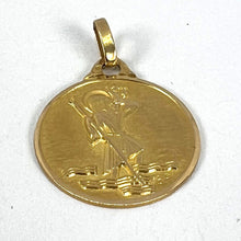 Load image into Gallery viewer, Vintage French Saint Christopher 18K Yellow Gold Charm Pendant Medal