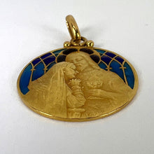Load image into Gallery viewer, French Becker Holy Communion Plique-A-Jour Enamel 18K Yellow Gold Pendant Medal