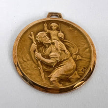 Load image into Gallery viewer, Vintage French St Christopher 18K Yellow Gold Charm Pendant Medal