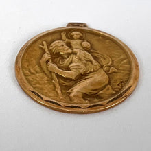 Load image into Gallery viewer, Vintage French St Christopher 18K Yellow Gold Charm Pendant Medal