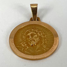 Load image into Gallery viewer, French 18K Yellow Gold Jesus Christ Crown of Thorns Medal Charm Pendant
