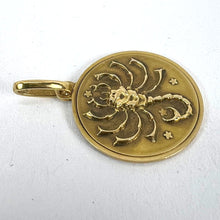 Load image into Gallery viewer, Italian Scorpio Starsign Zodiac 18K Yellow Gold Charm Medal Pendant