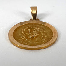 Load image into Gallery viewer, French 18K Yellow Gold Jesus Christ Crown of Thorns Medal Charm Pendant