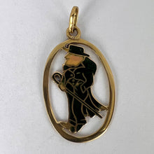 Load image into Gallery viewer, Saint Patrick Ireland Green Man Enamel 18K Yellow Gold Charm Pendant