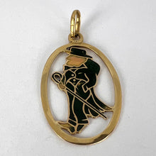 Load image into Gallery viewer, Saint Patrick Ireland Green Man Enamel 18K Yellow Gold Charm Pendant