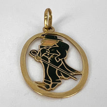 Load image into Gallery viewer, Saint Patrick Ireland Green Man Enamel 18K Yellow Gold Charm Pendant