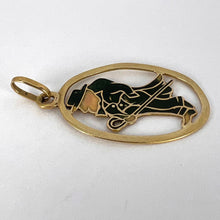 Load image into Gallery viewer, Saint Patrick Ireland Green Man Enamel 18K Yellow Gold Charm Pendant