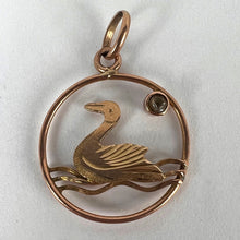 Load image into Gallery viewer, 9K Yellow Gold Glass Duck Charm Pendant