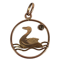 Load image into Gallery viewer, 9K Yellow Gold Glass Duck Charm Pendant