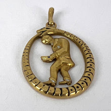 Load image into Gallery viewer, Ouroboros Serpent Snake Man 18K Yellow Gold Enamel Charm Pendant
