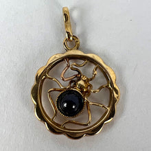 Load image into Gallery viewer, Blue Sapphire Spider 18K Yellow Gold Charm Pendant